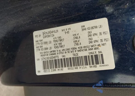 2006 Dodge Ram 1500 Slt/Trx4 Off Road/Sport из США, поврежденный, VIN 1D7HU18216S548773